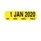 Nevs Date Labels-50/Day 1/2" x 1-1/2" Sheeted Yellow w/Black DATE-50-2020 - alternate 1